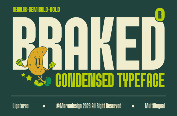 Braked Font for Modern Brand Identity and Packaging Design