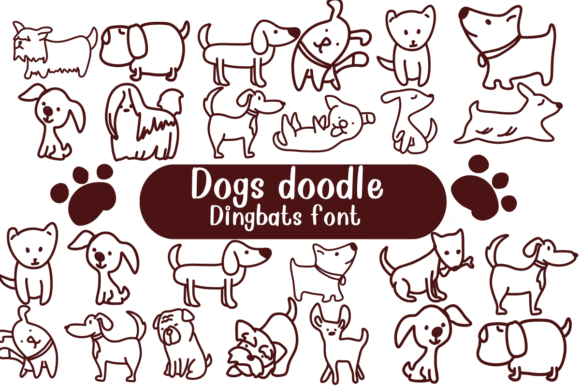 Dogs Doodle: A Canine-Themed Dingbats Font for Playful Brand Campaigns